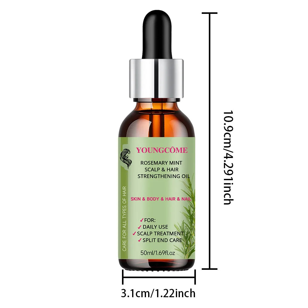 Rosemary Mint Scalp Hair Strengthening Oil,Deep Hydration,Repairs Damage,Enhances Shine,Promotes Growth,Smooths & Detangles