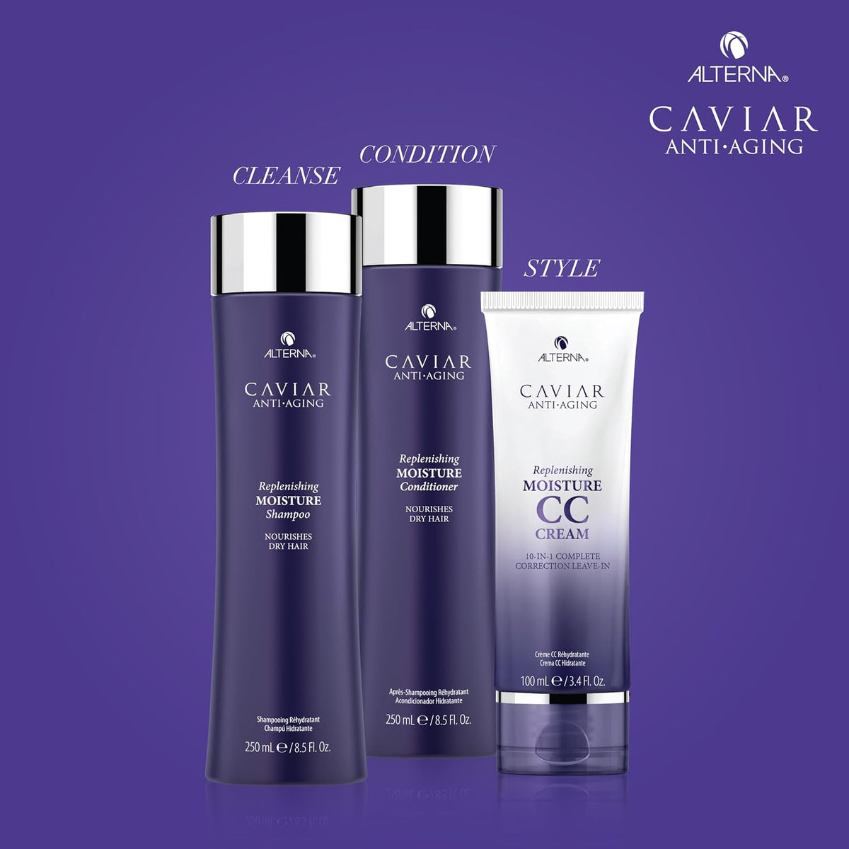 Alterna CAVIAR Anti-Aging Replenishing Moisture Shampoo | for Dry, Brittle Hair | Protects, Restores & Hydrates | Sulfate Free