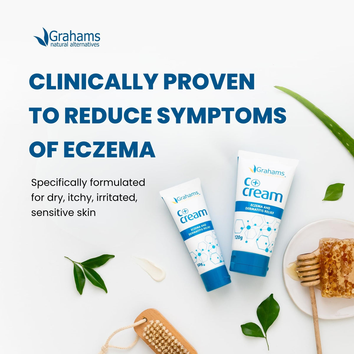 Grahams Natural Eczema Cream 176 Ounce Natural Skin Moisturizer for Itchy Skin