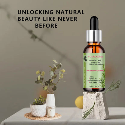 Rosemary Mint Scalp Hair Strengthening Oil,Deep Hydration,Repairs Damage，Enhances Shine，Promotes Growth，Smooths & Detangles