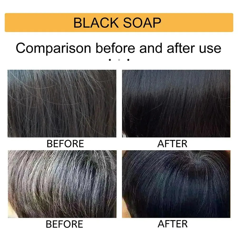 50G Grey Coverage Bar Shampoo Repair Gray White Hair Color Treatment Nourishing anti Dandruff Natural Hair Darkening Soap