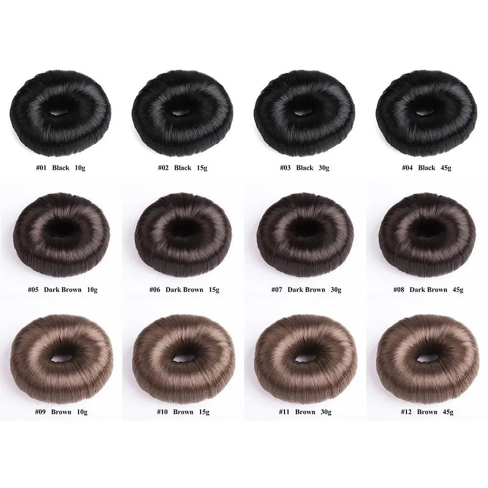 Fashion Elegant Black Hair Wig Hair Clip Brown Hair Styling Tools Hair Donut Shaper Bun Maker Hair Ring DIY
