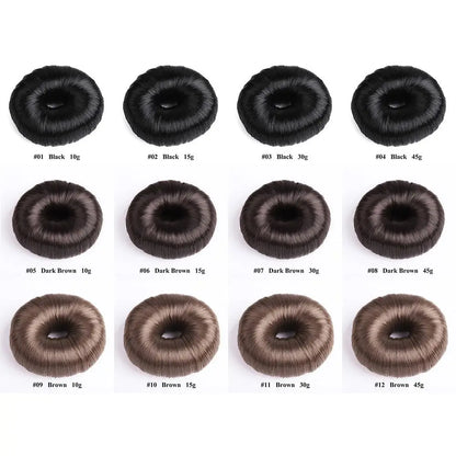 Fashion Elegant Black Hair Wig Hair Clip Brown Hair Styling Tools Hair Donut Shaper Bun Maker Hair Ring DIY