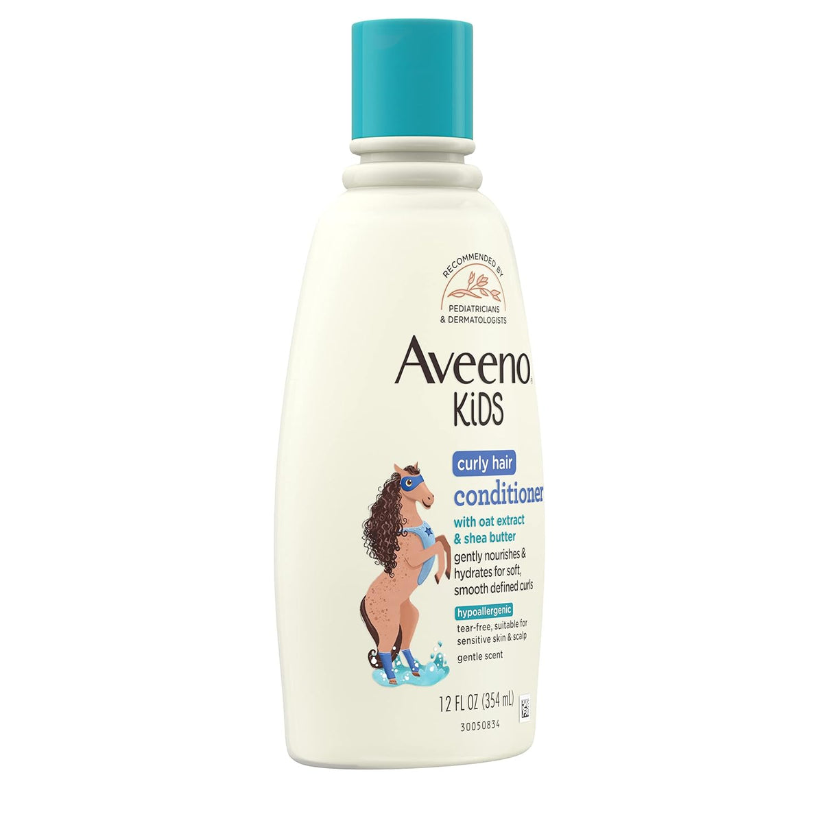 Aveeno Kids Curly Hair Conditioner, 12 Fl. Oz | Hydrating Conditioner, Oat Extract & Shea Butter, Gentle Scent, Detangles & Moisturizes Curls