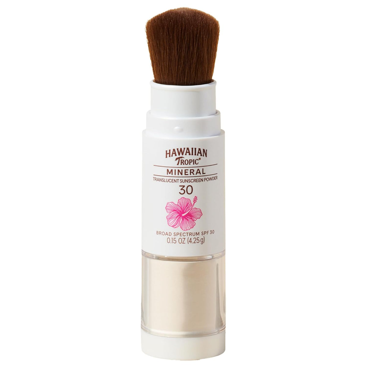 Mineral Powder Sunscreen Brush SPF 30, 0.15 Oz | Mineral Sunscreen for Face, Translucent Matte Finish, Travel Size, Use under or over Makeup, Non-Comedogenic