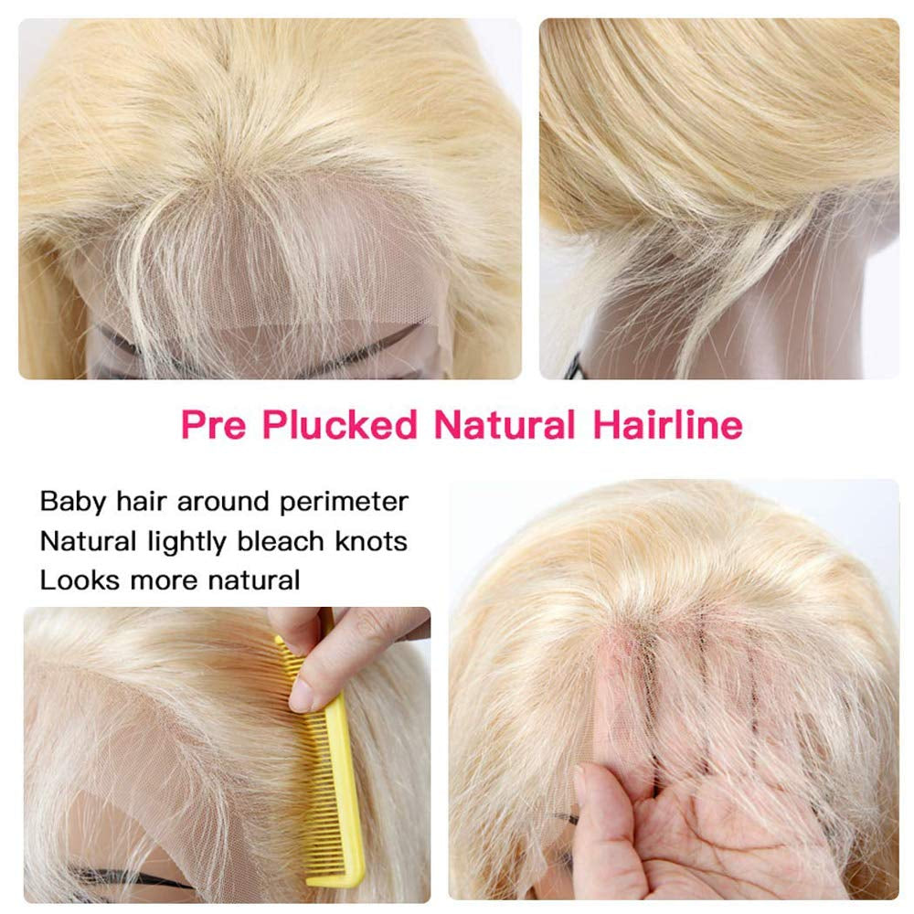 613 Blonde Body Wave Lace Front Wigs Human Hair 13X4 Brazilian Human Hair Wigs for Women 613 Blonde Lace Frontal Wigs Pre Plucked with Baby Hair 200% Density (26 Inch, 613 13X4 Body)