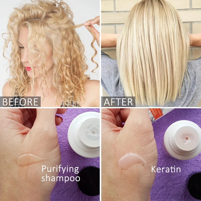 Keratin Treatment Shampoo Conditioner Hair Straightening Products Smoothing Repairing Hair Mask Curly Hair Straighten Care