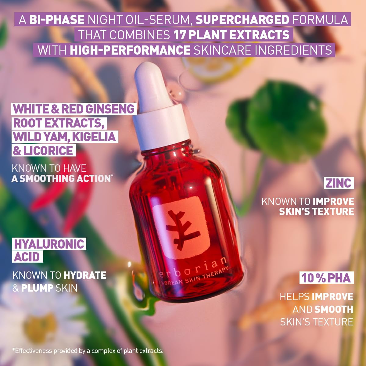 Erborian Multi-Perfecting Night Serum, Oil & Milky Formula, Korean Skincare