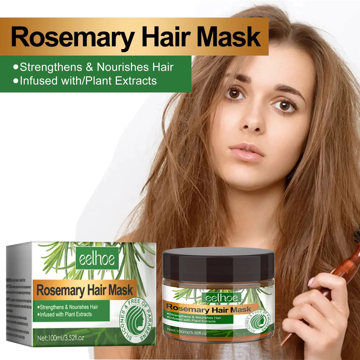 Rosemary Hair Mask anti Hair Loss Prevent Baldness Thicker Repair Damage Scalp Treatment Shiny Soften Nourish Hair Growth Cream