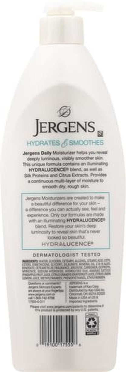 Daily Moisture Dry Skin Moisturizer, Hand and Body Lotion, with HYDRALUCENCE Blend, Silk Proteins, and Citrus Extract, 21 Fl Oz (Pack of 4)