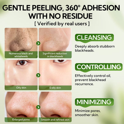 Upgraded 2.0 Bamboo Charcoal Blackhead Remover Mask, 60 Pcs Nose Strips, Peel off Face Mask Pore Whiteheads Cleanser Strawberry Nose Purifying, Deep Cleansing for All Skin Types, 30G/1.05Oz