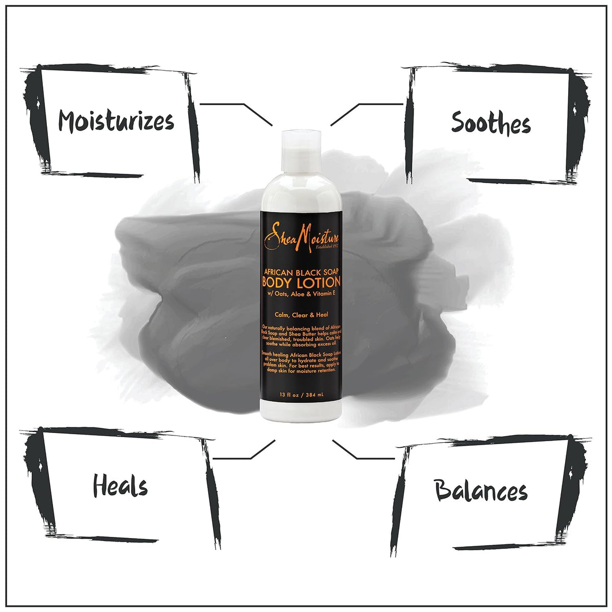 Sheamoisture Soothing Body Lotion for Troubled Skin African Black Soap Lotion with Shea Butter 13 Oz