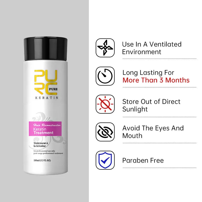 Keratin Treatment Shampoo Conditioner Hair Straightening Products Smoothing Repairing Hair Mask Curly Hair Straighten Care