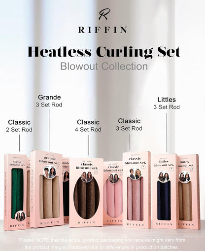 Grande Heatless Curls Overnight Rods - Upgraded Directional Grip Velvet - No Heat Hair Curlers to Sleep, Jumbo Large Hair Rollers Flexible Curling Rods Set for Long Thicker Coarser Hair Blowout Look