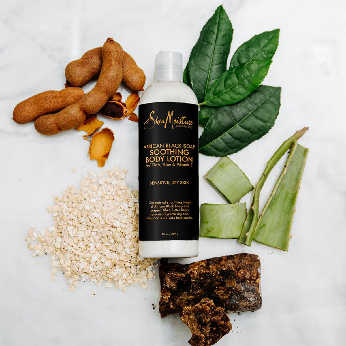Sheamoisture Soothing Body Lotion for Troubled Skin African Black Soap Lotion with Shea Butter 13 Oz