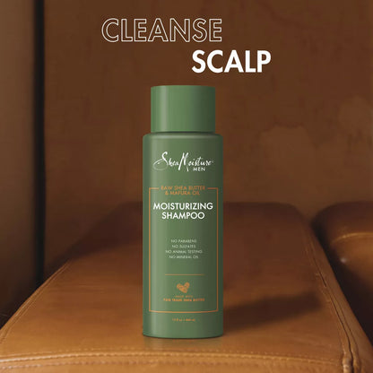 Sheamoisture Men Moisturizing Shampoo - Raw Shea Butter & Mafura Oil - 15 Fl Oz: Textured Hair, Sulfate-Free, Liquid