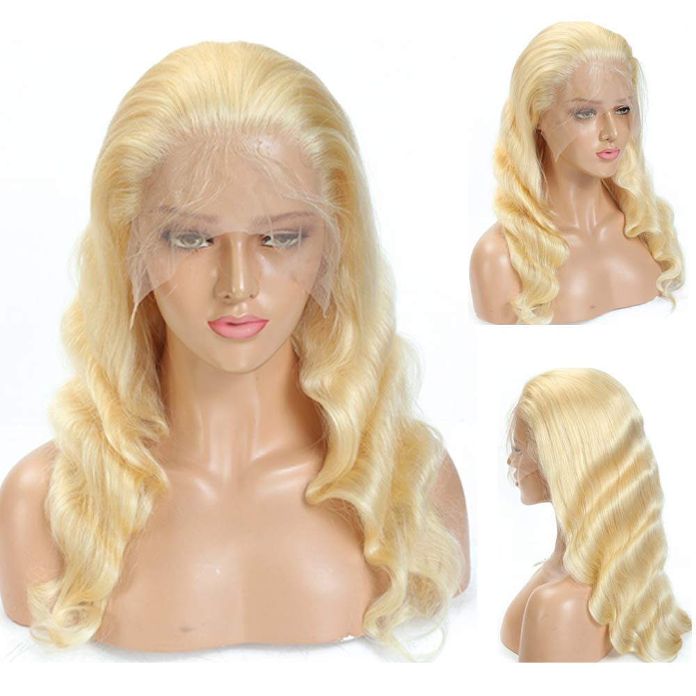 613 Blonde Body Wave Lace Front Wigs Human Hair 13X4 Brazilian Human Hair Wigs for Women 613 Blonde Lace Frontal Wigs Pre Plucked with Baby Hair 200% Density (26 Inch, 613 13X4 Body)