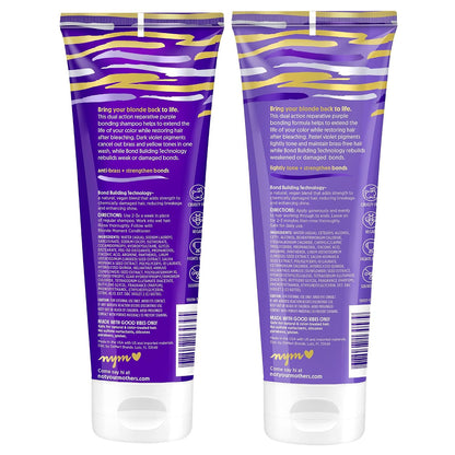 Blonde Moment Purple Shampoo and Conditioner (2-Pack) - 8 Fl Oz - Ideal for Blonde, Highlighted Brunette, Silver Hair - Helps with Bonding, Anti-Brass Toning, Repair, and Hydration