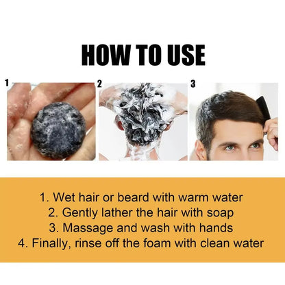 50G Grey Coverage Bar Shampoo Repair Gray White Hair Color Treatment Nourishing anti Dandruff Natural Hair Darkening Soap