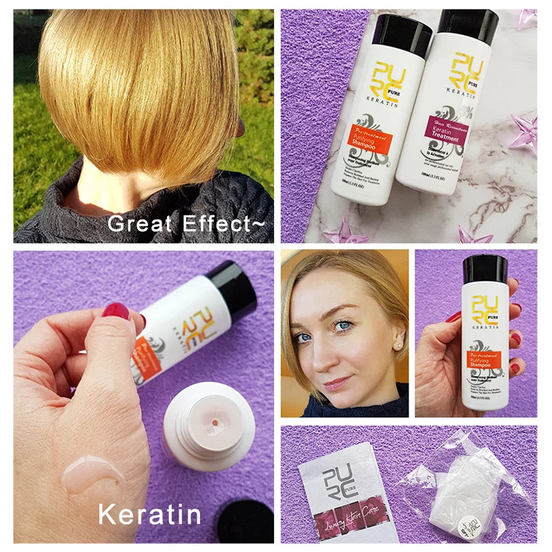 Keratin Treatment Shampoo Conditioner Hair Straightening Products Smoothing Repairing Hair Mask Curly Hair Straighten Care