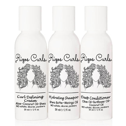Trio Travel Curl Kit, Includes Travel Hydrating Shampoo, Travel Deep Conditioner, Travel Curl Cream, Gently Cleanse, Hydrate and Style, for All Curl Patterns 2A - 4C, 3 Pack of 2 Oz