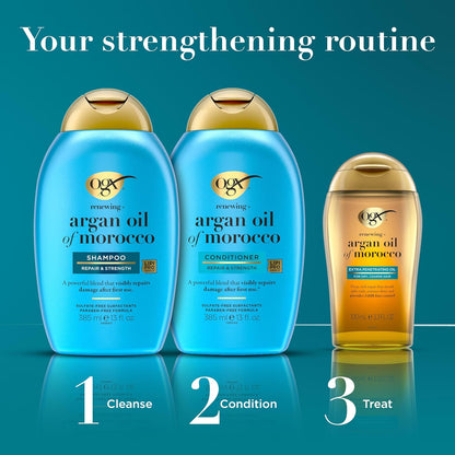 OGX Renewing + Argan Oil of Morocco Extra Penetrating Oil, 3.3 Fl. Oz | Extra Strength Penetrating Serum Treatment, for Dry, Damaged, Frizzy, Curly & Coarse Hair, Cold-Pressed Argan Oil
