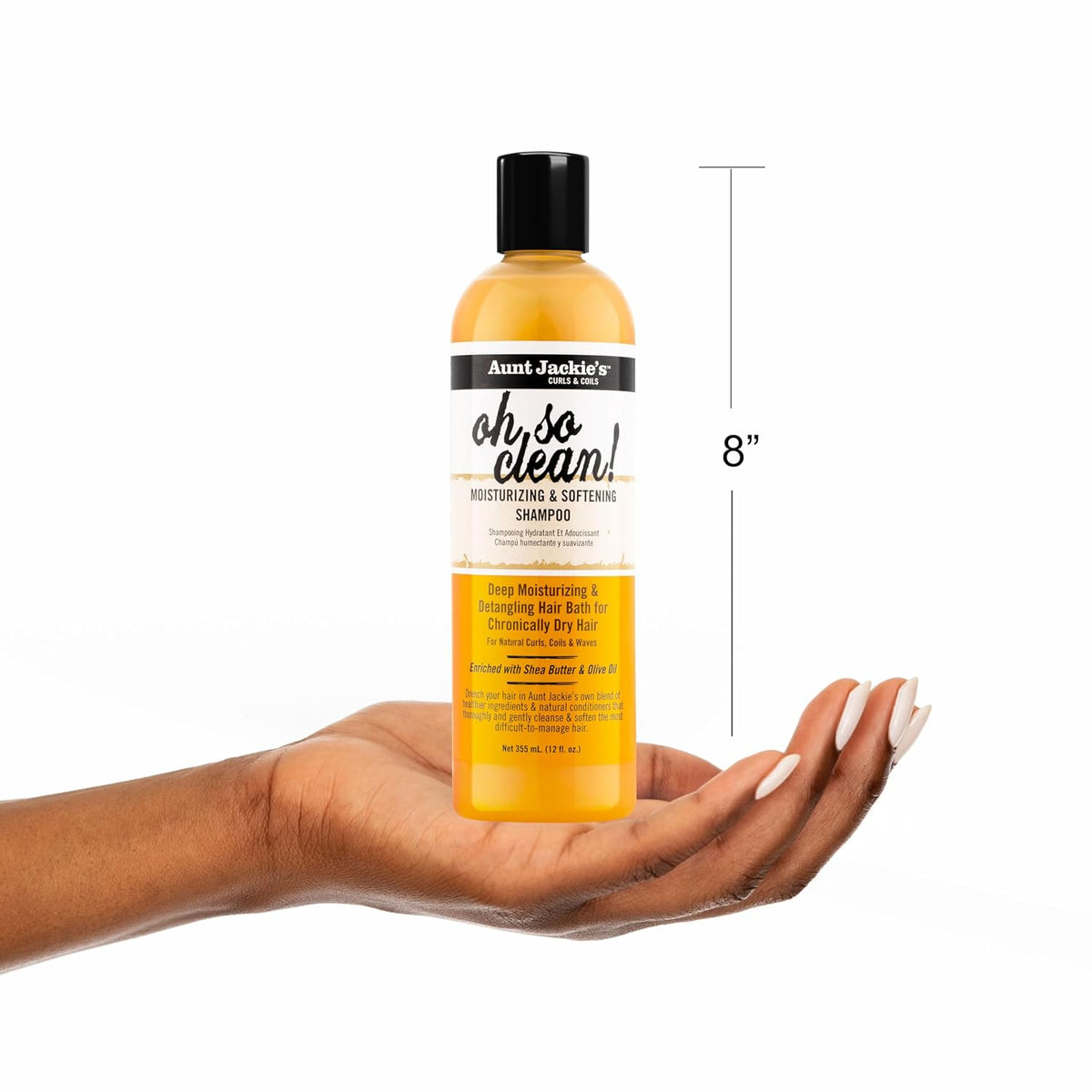 Curls and Coils Oh so Clean Deep Moisturizing and Softening Hair Shampoo for Natural Curls, Coils and Waves, Enriched Shea Butter, 12 Oz