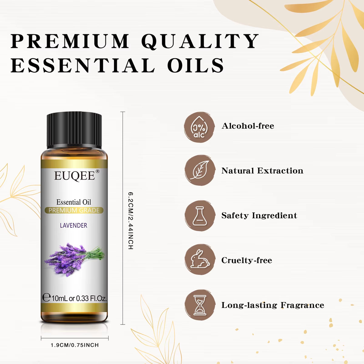 10Ml Pure Natural Essential Oil Lavender Jasmine Eucalyptus Vanilla Sandalwood Sweet Orange Lemon Oregano Neroli Fragrance