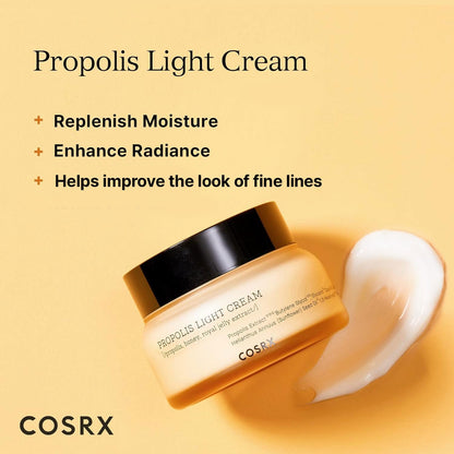 64% Propolis Honey Lightweight Cream, Instant Golden Glow,2.19 Fl.Oz | Hydrating Day, Night Moisturizer, Nourishing Care for Dull, Dry Skin, Non-Sticky Finish, Korean Skin Care