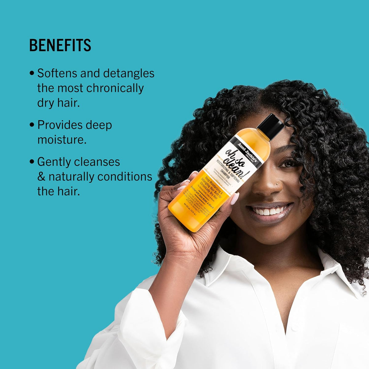 Curls and Coils Oh so Clean Deep Moisturizing and Softening Hair Shampoo for Natural Curls, Coils and Waves, Enriched Shea Butter, 12 Oz