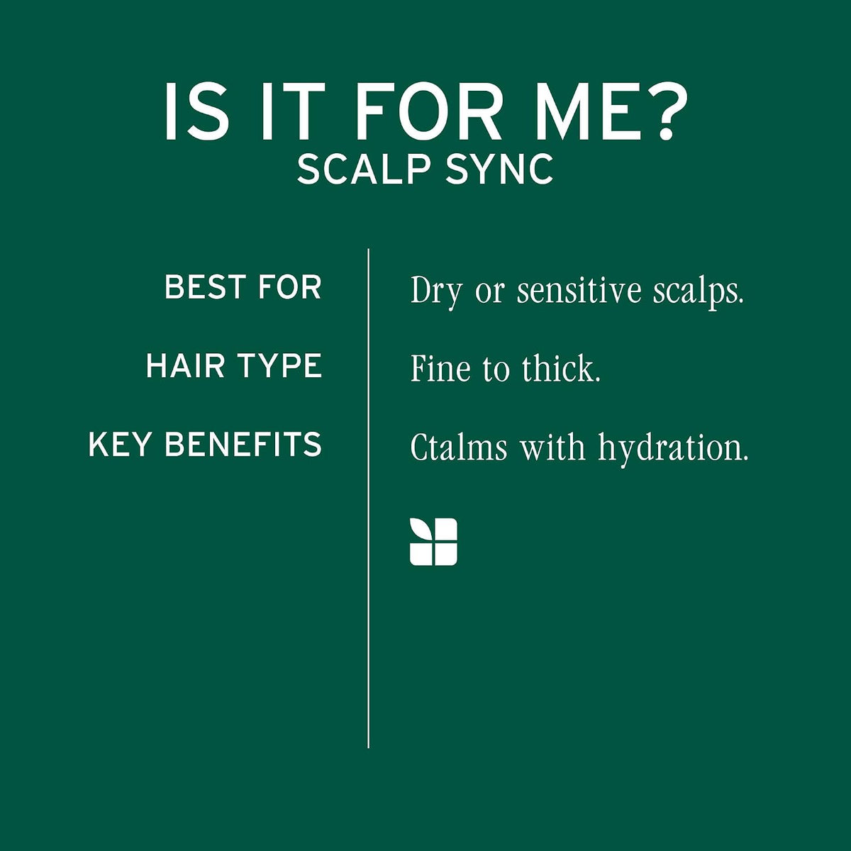 Biolage Scalp Sync Calming Shampoo – for Sensitive Scalps | Fermented Tea Blend, Glycolic Acid, Vegan, Paraben-Free, Gently Cleanses, Hydrates, Soothes