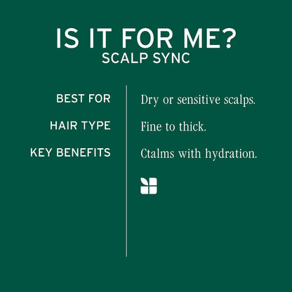 Biolage Scalp Sync Calming Shampoo – for Sensitive Scalps | Fermented Tea Blend, Glycolic Acid, Vegan, Paraben-Free, Gently Cleanses, Hydrates, Soothes