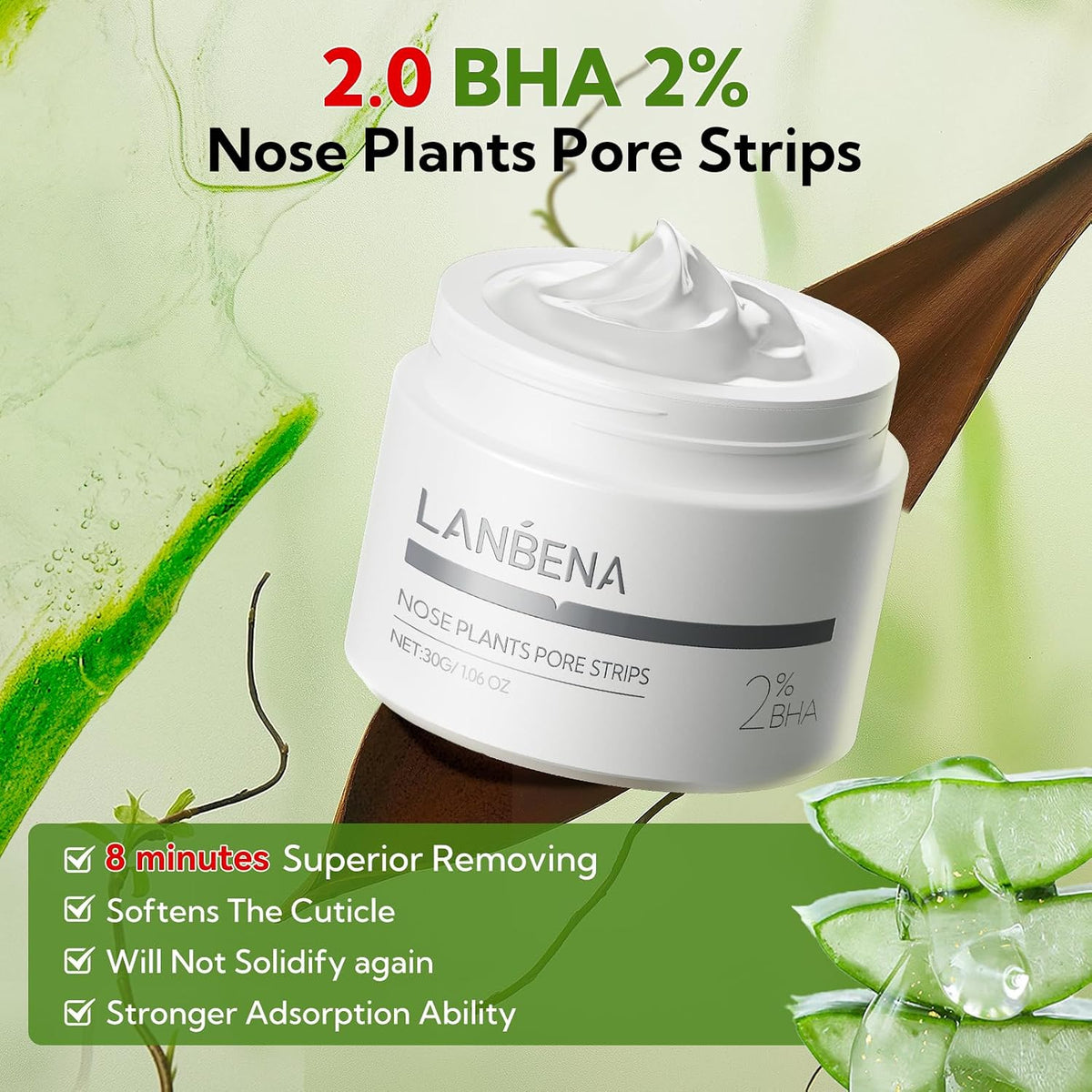 2.0 Blackhead Remover Mask, Nose Pore Strips with 2% Salicylic Acid | Peel off Face Mask with 60 PCS Strips, Pore Cleanser Purifying, Upgraded Aloe Mask for Nose/Face