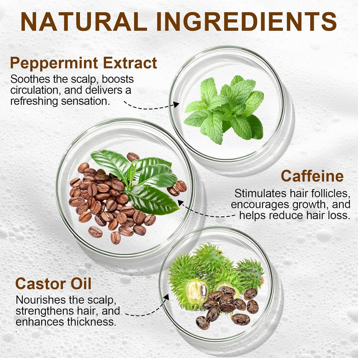 Caffeine Shampoos, Caffeine Shampoo Cleanses the Scalp to Promote Natural Hair Growth Men'S Natural Hair Growth Shampoo and Scalp Tonic for Thinning Hair