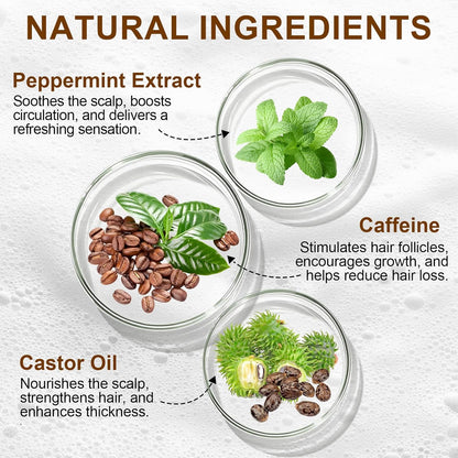 Caffeine Shampoos, Caffeine Shampoo Cleanses the Scalp to Promote Natural Hair Growth Men'S Natural Hair Growth Shampoo and Scalp Tonic for Thinning Hair