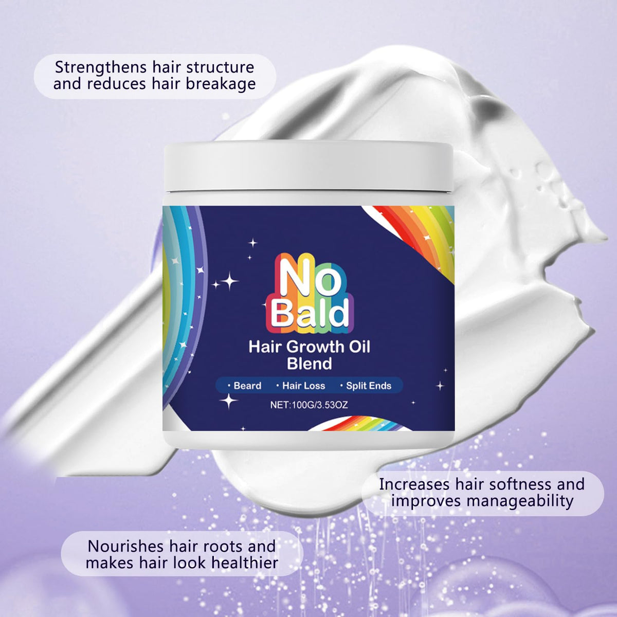 No Bald Hair Growth Oil Blend, Deep Conditioning Hair Mask, Suitable for All Hair Types