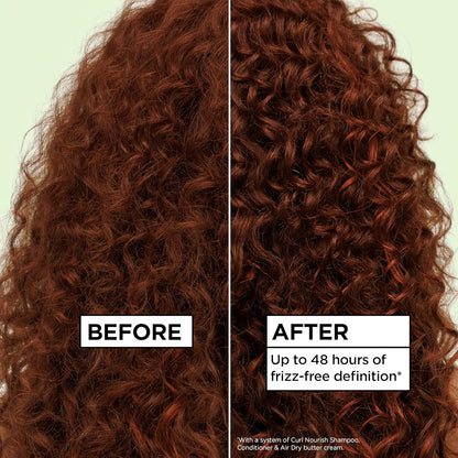 Garnier Fructis Curl Nourish Moisturizing Shampoo for Curly Hair, Plant Protein and Coconut Oil Formula, up to 48HR of Curl Definition, Sulfate Free & Vegan, 12.5 Fl Oz (Packaging May Vary)