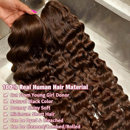 32 Inch 5X5 HD Transparent Lace Front Wigs Human Hair Body Wave - 180% Density Pre Plucked Glueless Frontal Wigs with Baby Hair Chocolate Brown Wig for Women