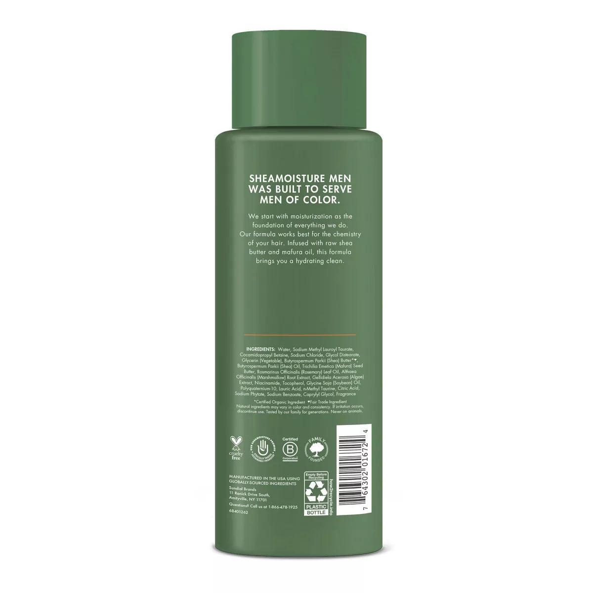 Sheamoisture Men Moisturizing Shampoo - Raw Shea Butter & Mafura Oil - 15 Fl Oz: Textured Hair, Sulfate-Free, Liquid