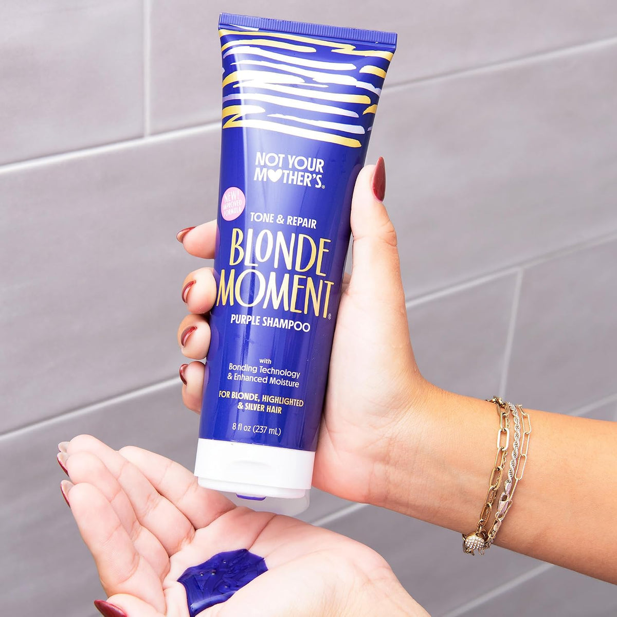 Blonde Moment Purple Shampoo and Conditioner (2-Pack) - 8 Fl Oz - Ideal for Blonde, Highlighted Brunette, Silver Hair - Helps with Bonding, Anti-Brass Toning, Repair, and Hydration