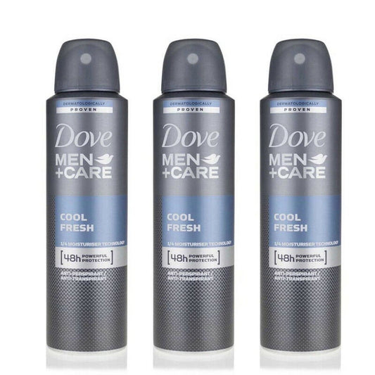 3 Pack  Men + Care Cool Fresh 48 HR Antiperspirant Spray for Men 150Ml