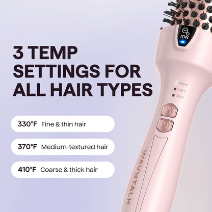 Thermal Brush for Blowout Look, 1 1/2 Inch Ionic Heated Nylon Brush Get Natural Curls, Pink