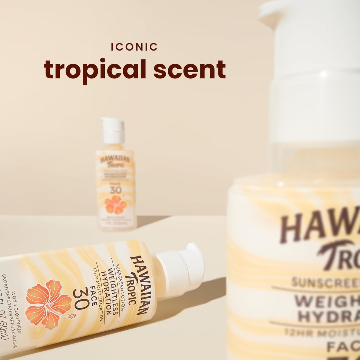 Weightless Hydration SPF 30 Face Sunscreen, 1.7 Fl Oz | Lightweight Hydrating Lotion, Travel Size Sunscreen for Face, Non-Comedogenic Sunblock, Layers under Makeup