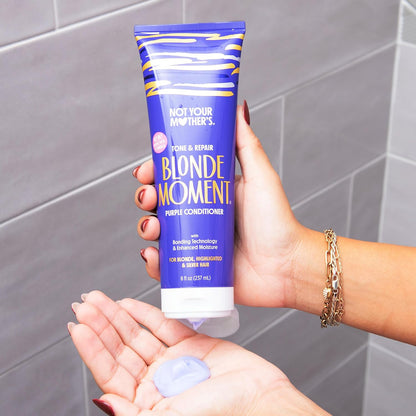 Blonde Moment Purple Shampoo and Conditioner (2-Pack) - 8 Fl Oz - Ideal for Blonde, Highlighted Brunette, Silver Hair - Helps with Bonding, Anti-Brass Toning, Repair, and Hydration
