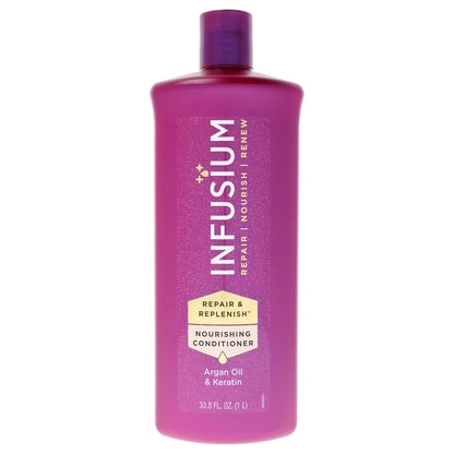 Repair and Replenish Nourishing Conditioner - Hair Conditioner with Keratin, Argan Oil, and Ceramides - Suitable for All Hair Types - 33.8 Oz