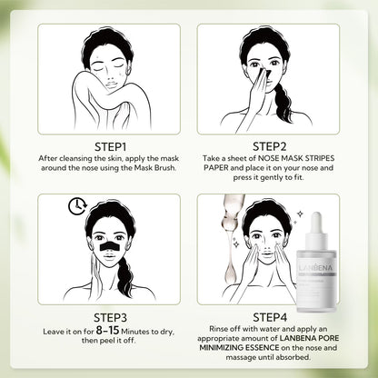 Upgraded 2.0 Bamboo Charcoal Blackhead Remover Mask, 60 Pcs Nose Strips, Peel off Face Mask Pore Whiteheads Cleanser Strawberry Nose Purifying, Deep Cleansing for All Skin Types, 30G/1.05Oz