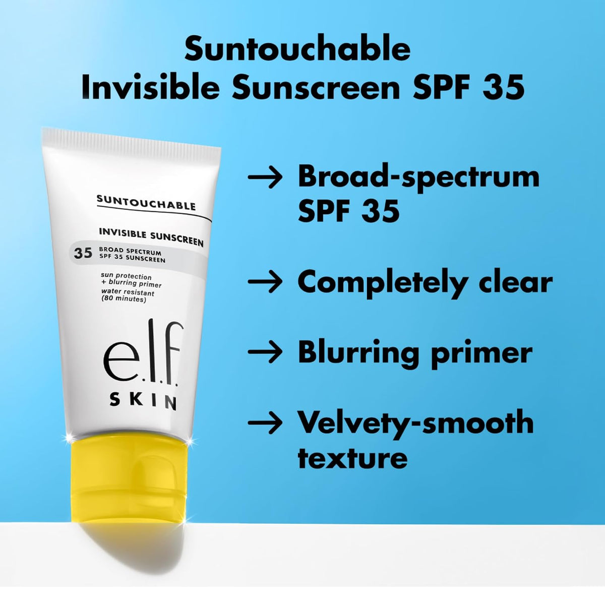 SKIN Suntouchable Invisible SPF 35 Sunscreen Mini, Lightweight Gel for under Makeup, Daily Face Sunscreen for Women, Vegan & Cruelty-Free