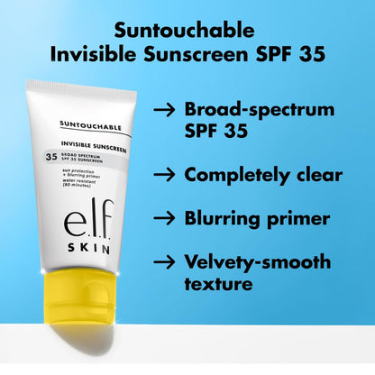 SKIN Suntouchable Invisible SPF 35 Sunscreen Mini, Lightweight Gel for under Makeup, Daily Face Sunscreen for Women, Vegan & Cruelty-Free