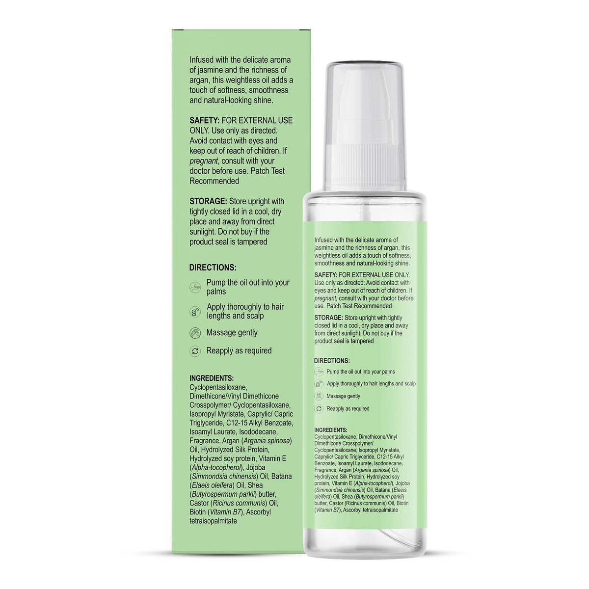 Argan & Jasmine Weightless Hair Oil, 3.4 Fl Oz | with Argan Oil & Jasmine Oil | Lightweight Non-Greasy Formula | Frizz Control, Smooth Shine & Soft Hair | for Dry, Frizzy & Fine Hair