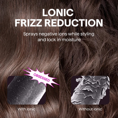 Thermal Brush for Blowout Look, 1 1/2 Inch Ionic Heated Nylon Brush Get Natural Curls, Pink